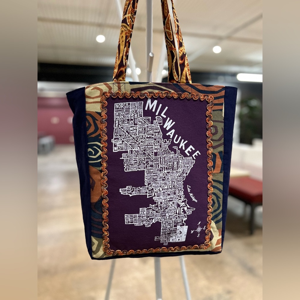Milwaukee Map Tshirt market Bag